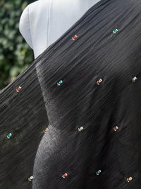 Pearl Embroidered 40gm Banarasi Chanderi Fabric