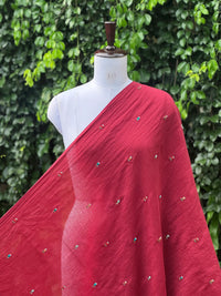 Pearl Embroidered 40gm Banarasi Chanderi Fabric