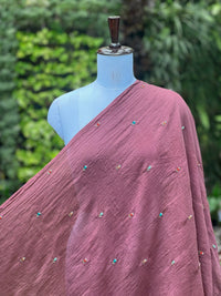 Pearl Embroidered 40gm Banarasi Chanderi Fabric