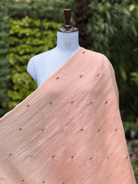 Pearl Embroidered 40gm Banarasi Chanderi Fabric
