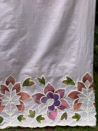 Appliquéd & Brush Painted Mulmul Cotton Fabric