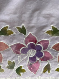 Appliquéd & Brush Painted Mulmul Cotton Fabric