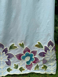 Appliquéd & Brush Painted Mulmul Cotton Fabric