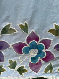 Appliquéd & Brush Painted Mulmul Cotton Fabric