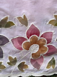 Appliquéd & Brush Painted Mulmul Cotton Fabric
