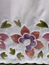 Appliquéd & Brush Painted Mulmul Cotton Fabric