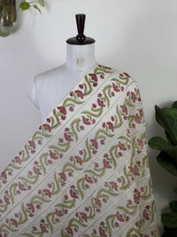 Block Printed Gota Stripe Banarasi Chanderi Fabric