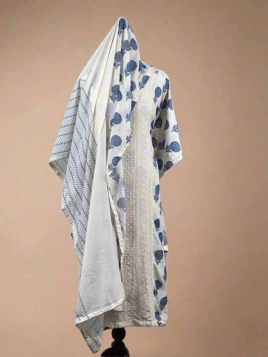 Unstitched Bemberg Muslin Salwar Suit
