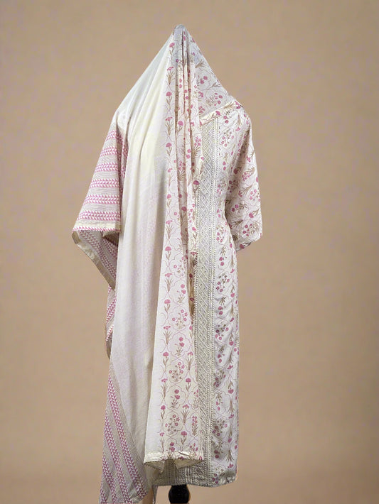 Unstitched Bemberg Muslin Salwar Suit