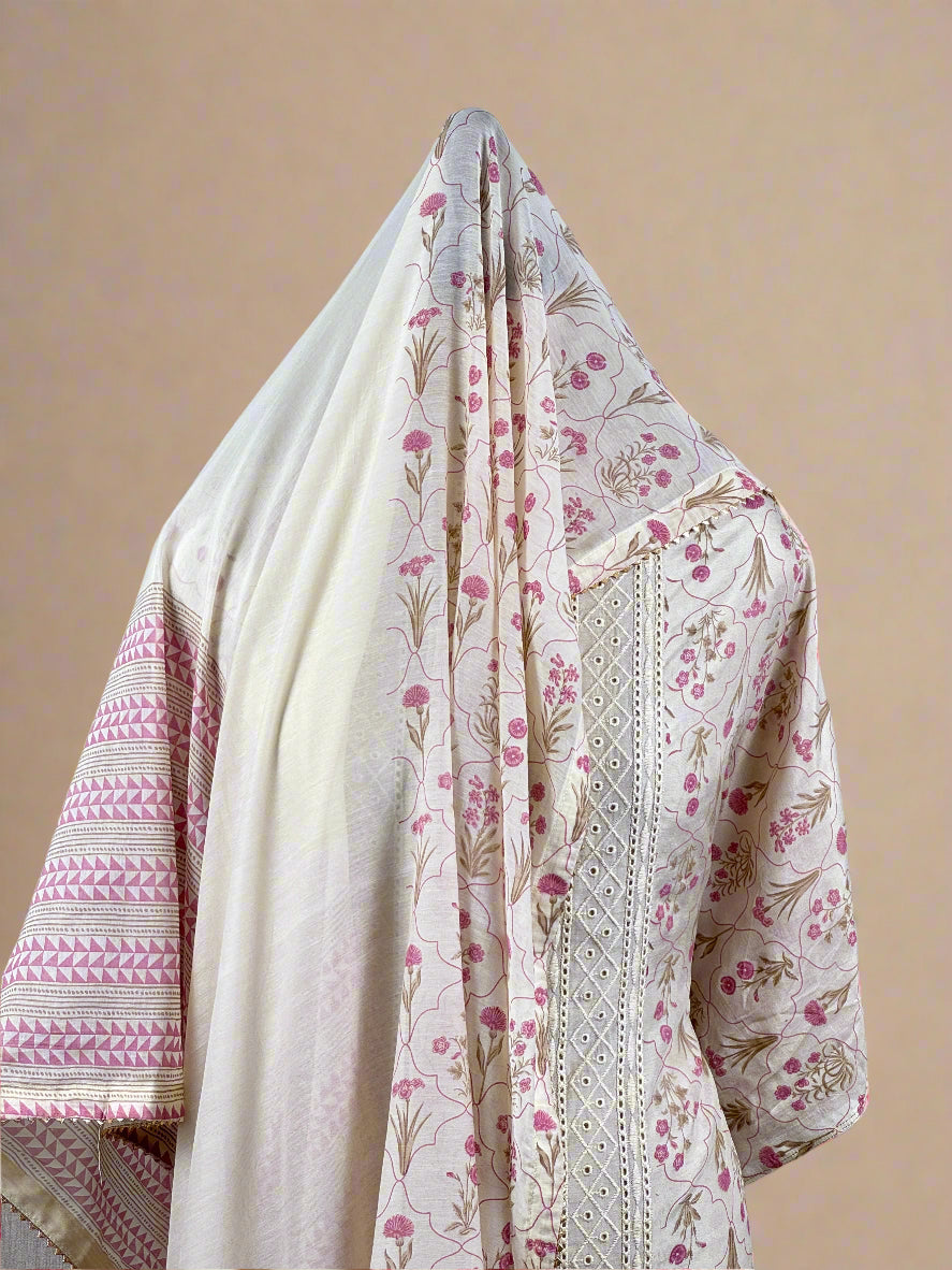 Unstitched Bemberg Muslin Salwar Suit