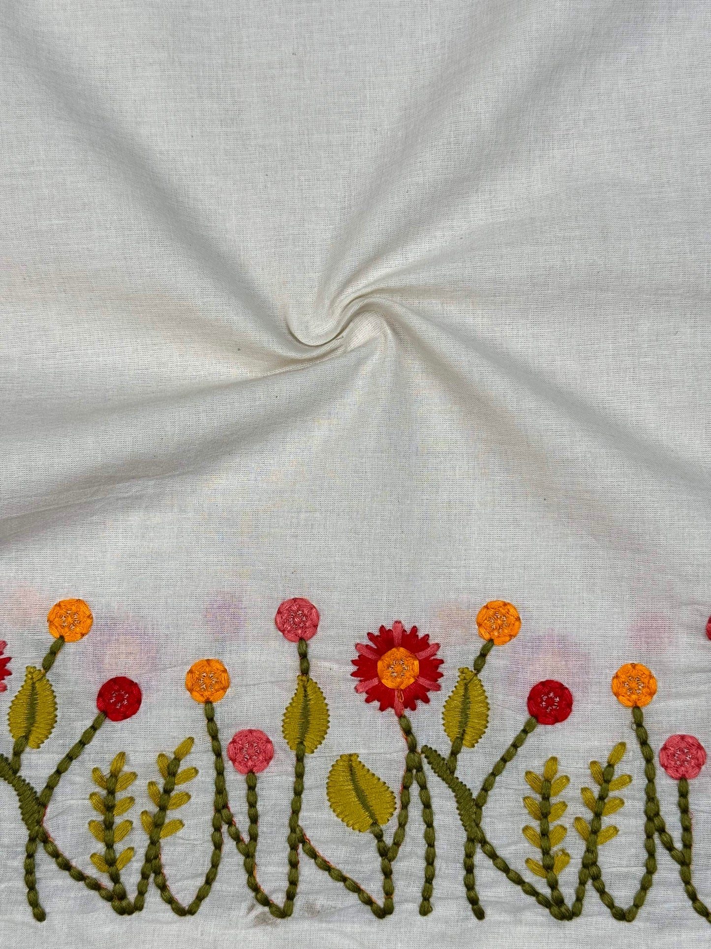 Floral Embroidered Kora Cotton Fabrics