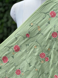 Embroidered 40 gm Banarasi Chanderi Fabric