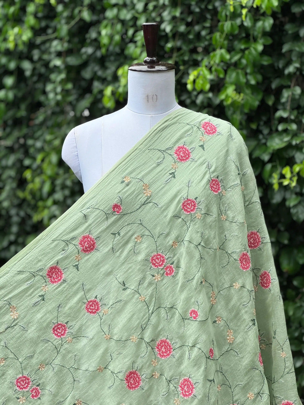 Embroidered 40 gm Banarasi Chanderi Fabric