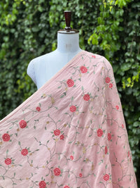 Embroidered 40 gm Banarasi Chanderi Fabric