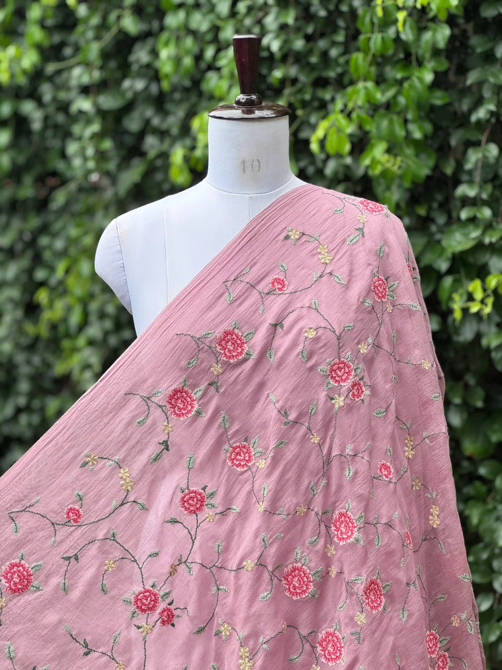 Embroidered 40 gm Banarasi Chanderi Fabric