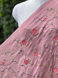 Embroidered 40 gm Banarasi Chanderi Fabric