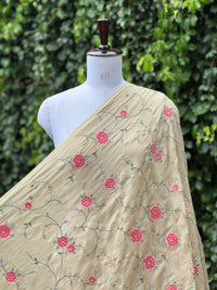 Embroidered 40 gm Banarasi Chanderi Fabric