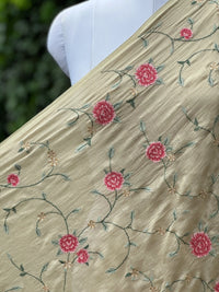Embroidered 40 gm Banarasi Chanderi Fabric