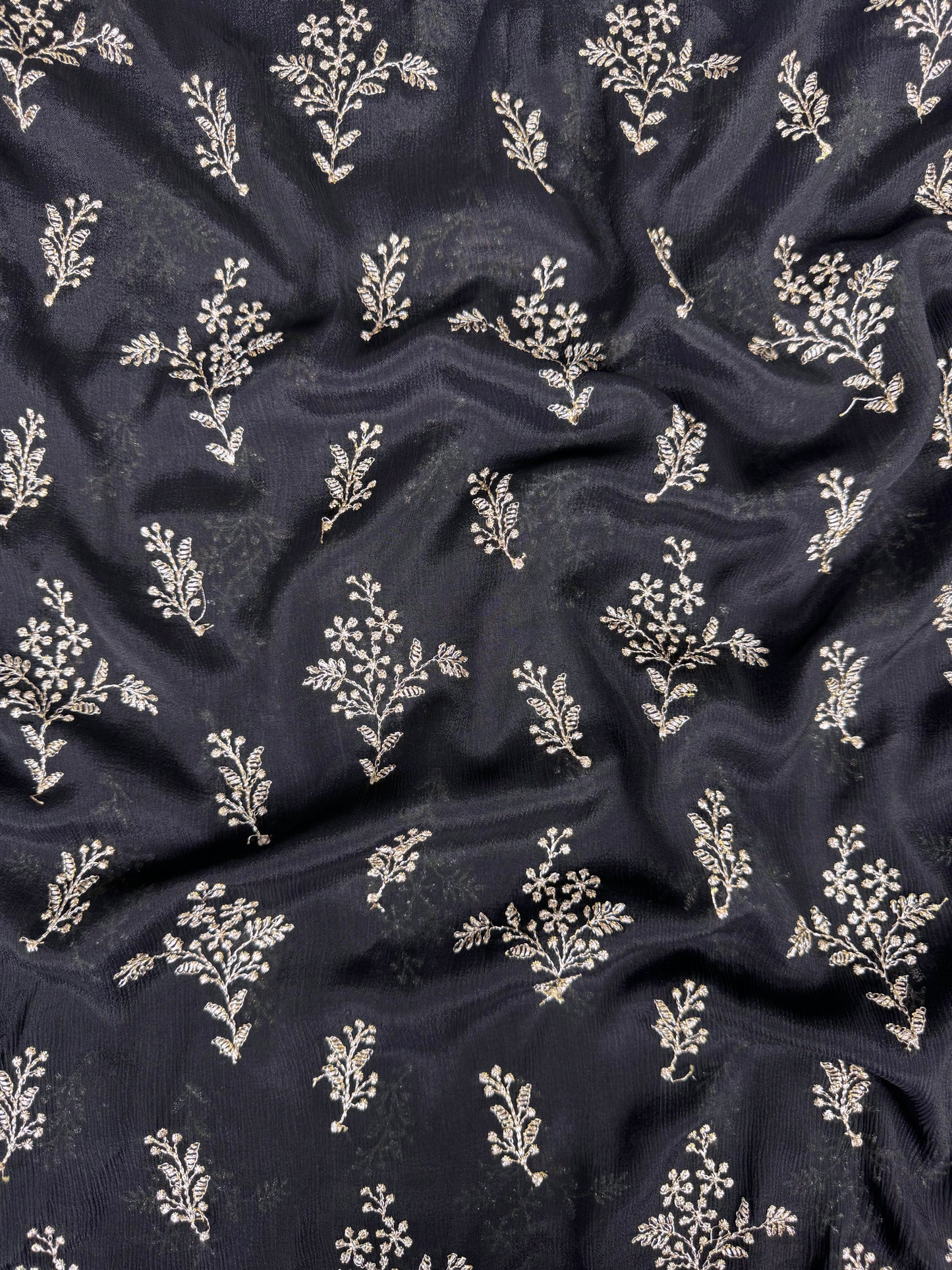 Embroidered Chinnon Chiffon Fabrics