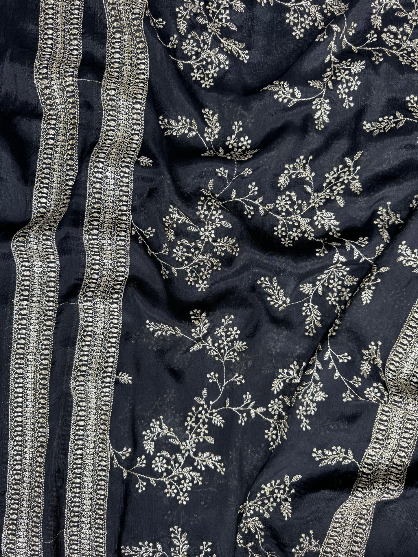 Embroidered Chinnon Chiffon Fabrics