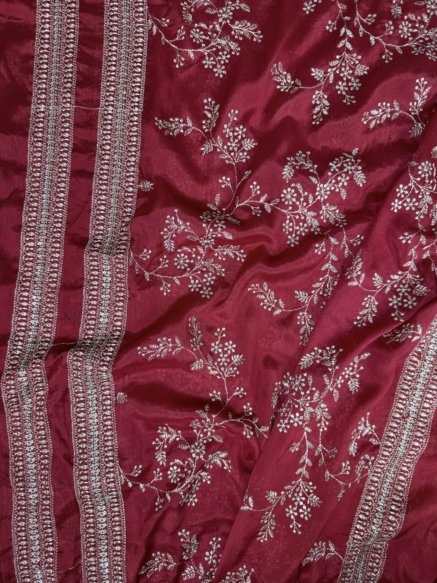 Embroidered Chinnon Chiffon Fabrics