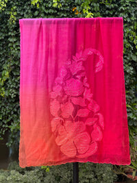 Applique Embroidered 4D  Chanderi Dupatta