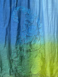 Applique Embroidered 4D  Chanderi Dupatta
