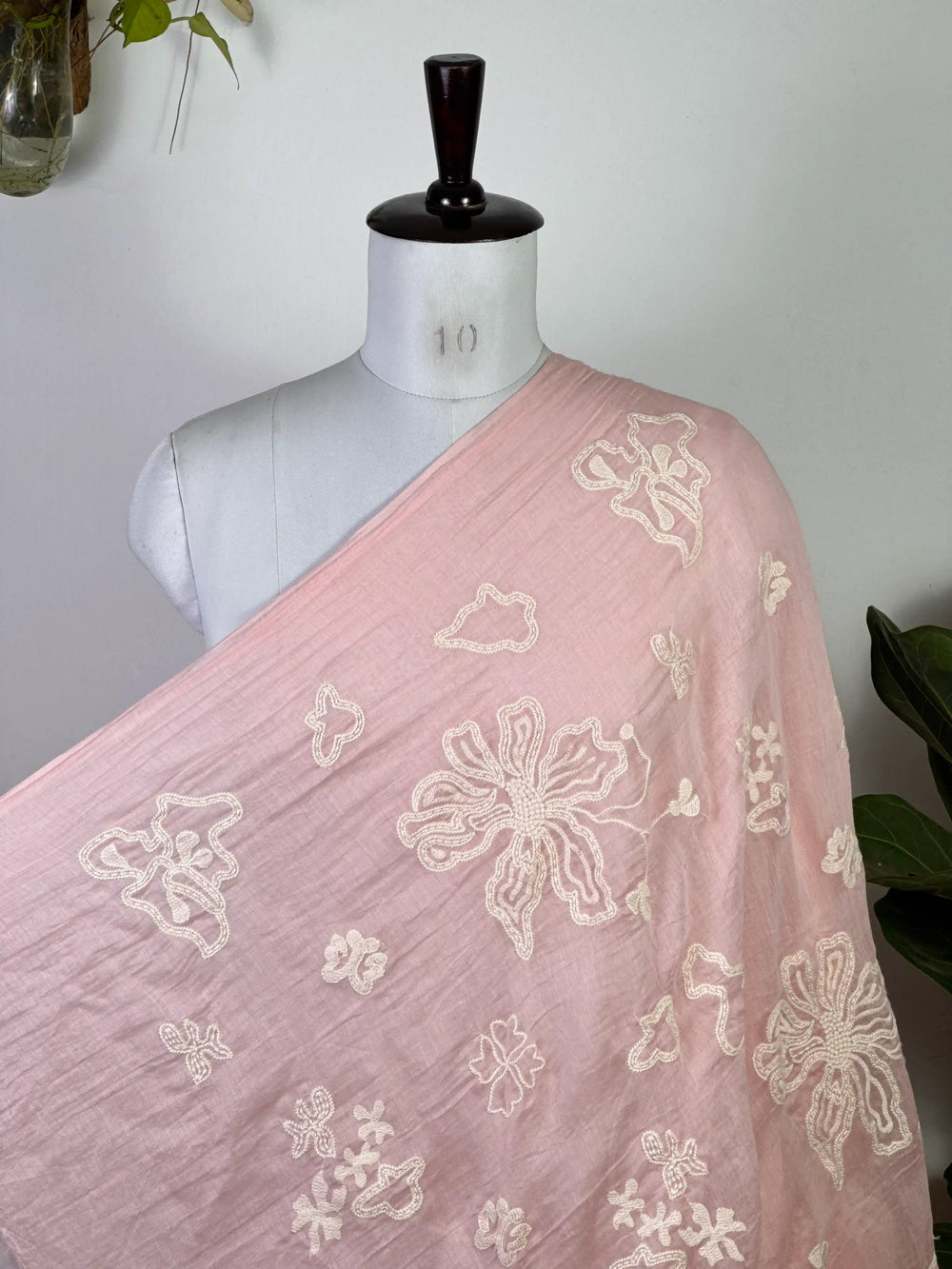 Embroidered 40gm Banarasi Chanderi Fabric