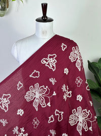 Embroidered 40gm Banarasi Chanderi Fabric