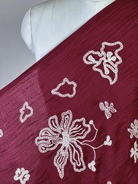 Embroidered 40gm Banarasi Chanderi Fabric