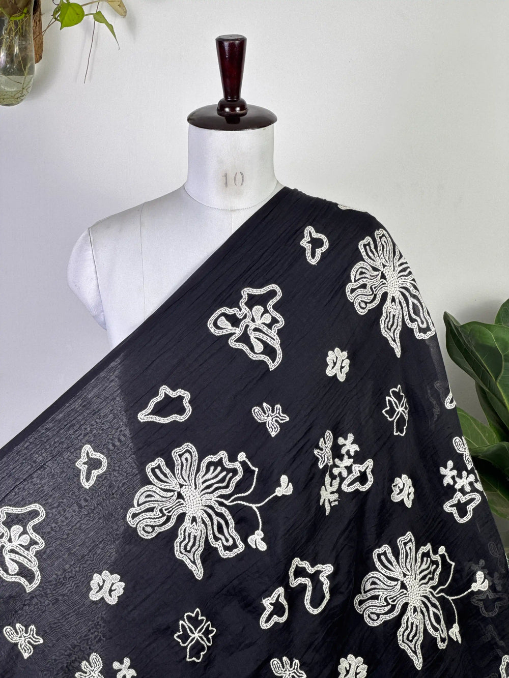 Embroidered 40gm Banarasi Chanderi Fabric