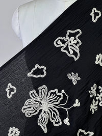 Embroidered 40gm Banarasi Chanderi Fabric