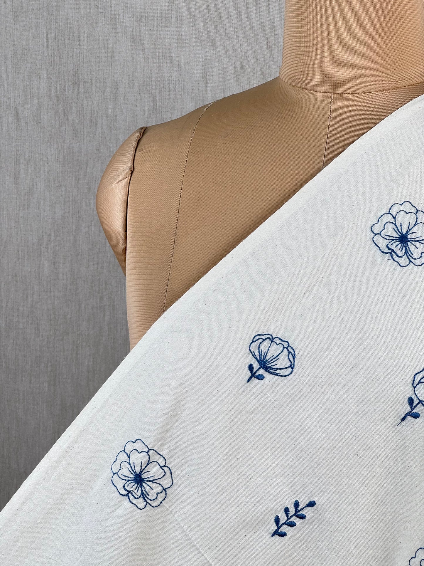 Embroidered Kora Cotton Fabric