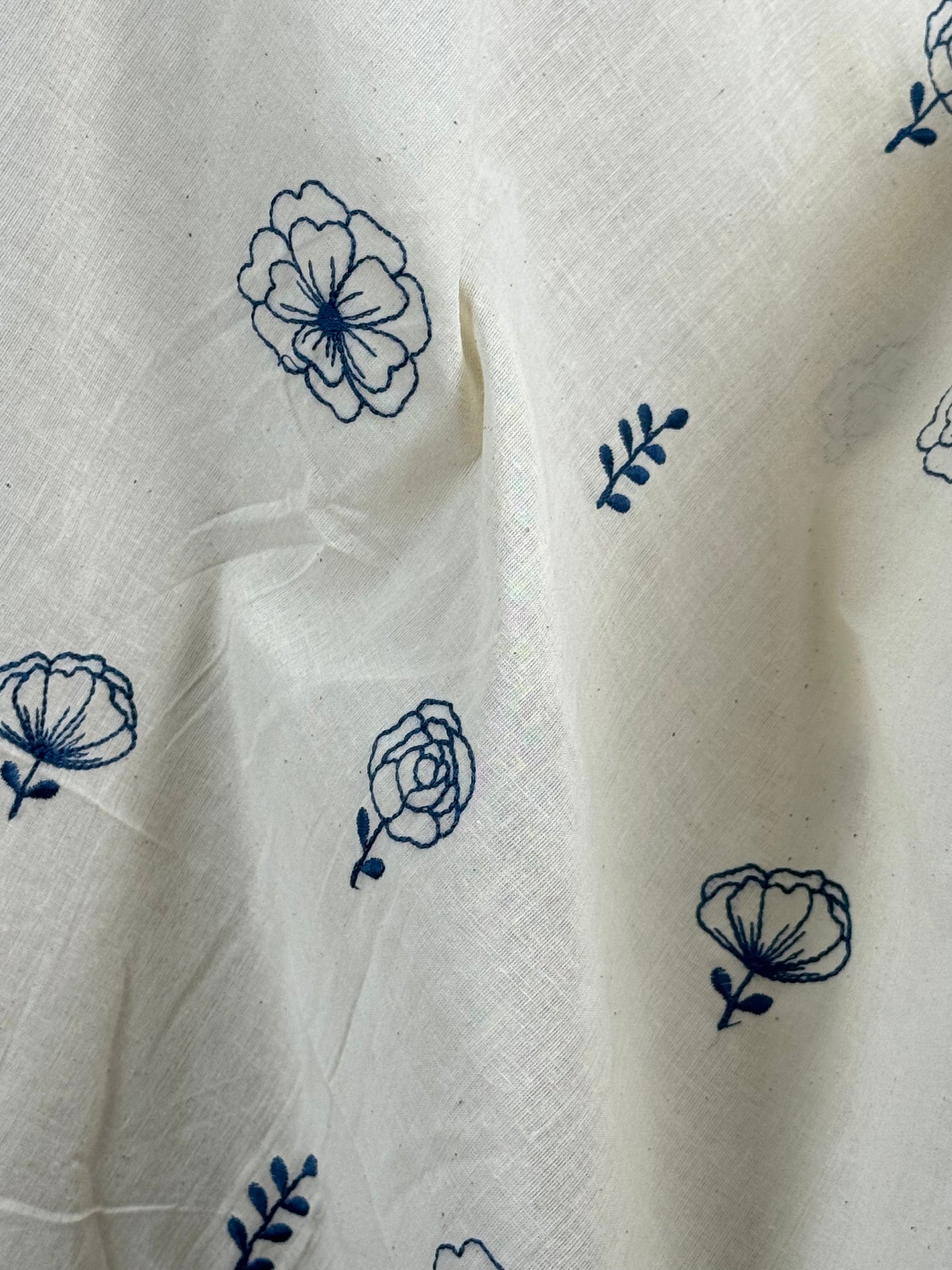 Embroidered Kora Cotton Fabric
