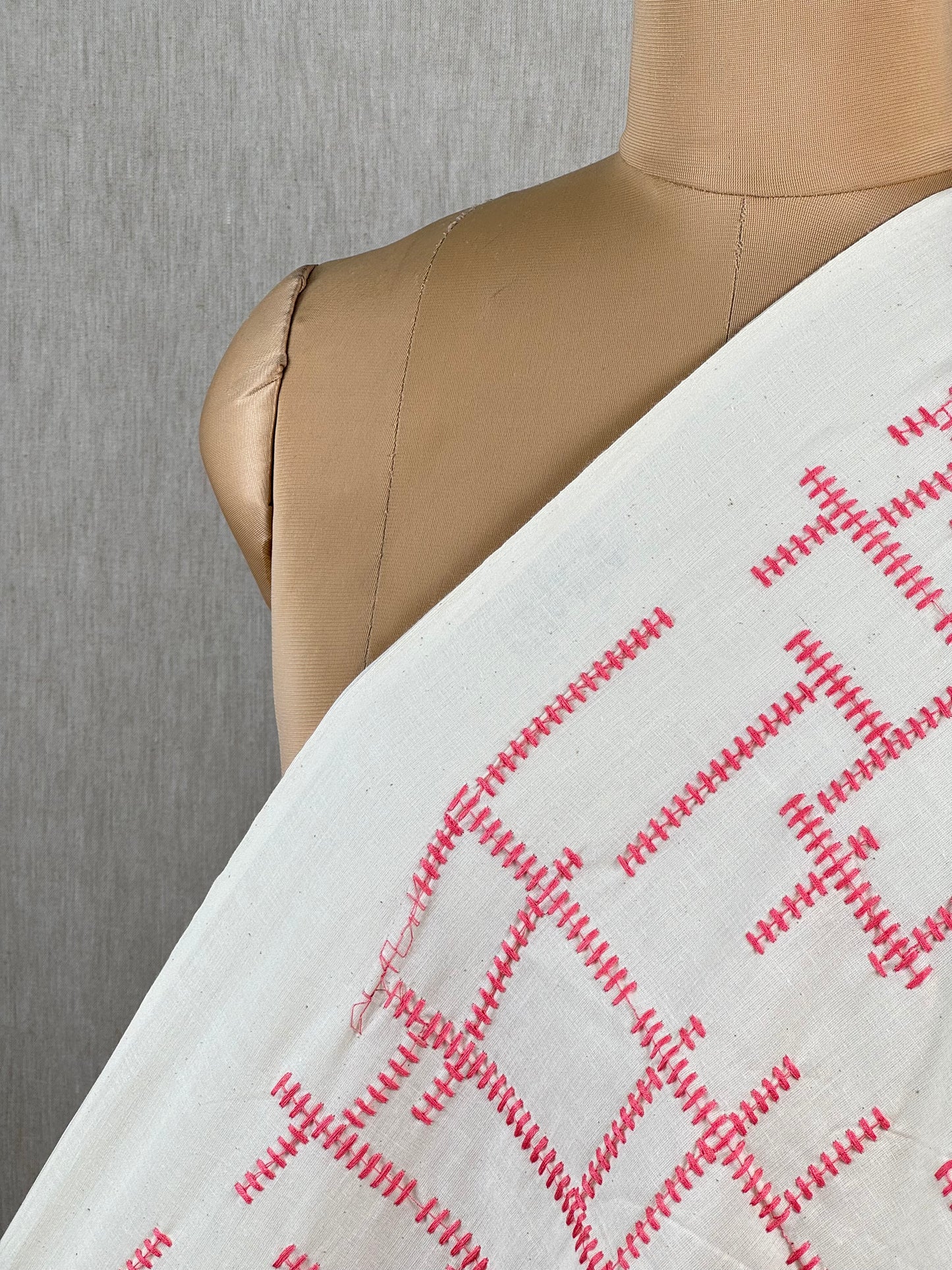 Embroidered Kora Cotton Fabric