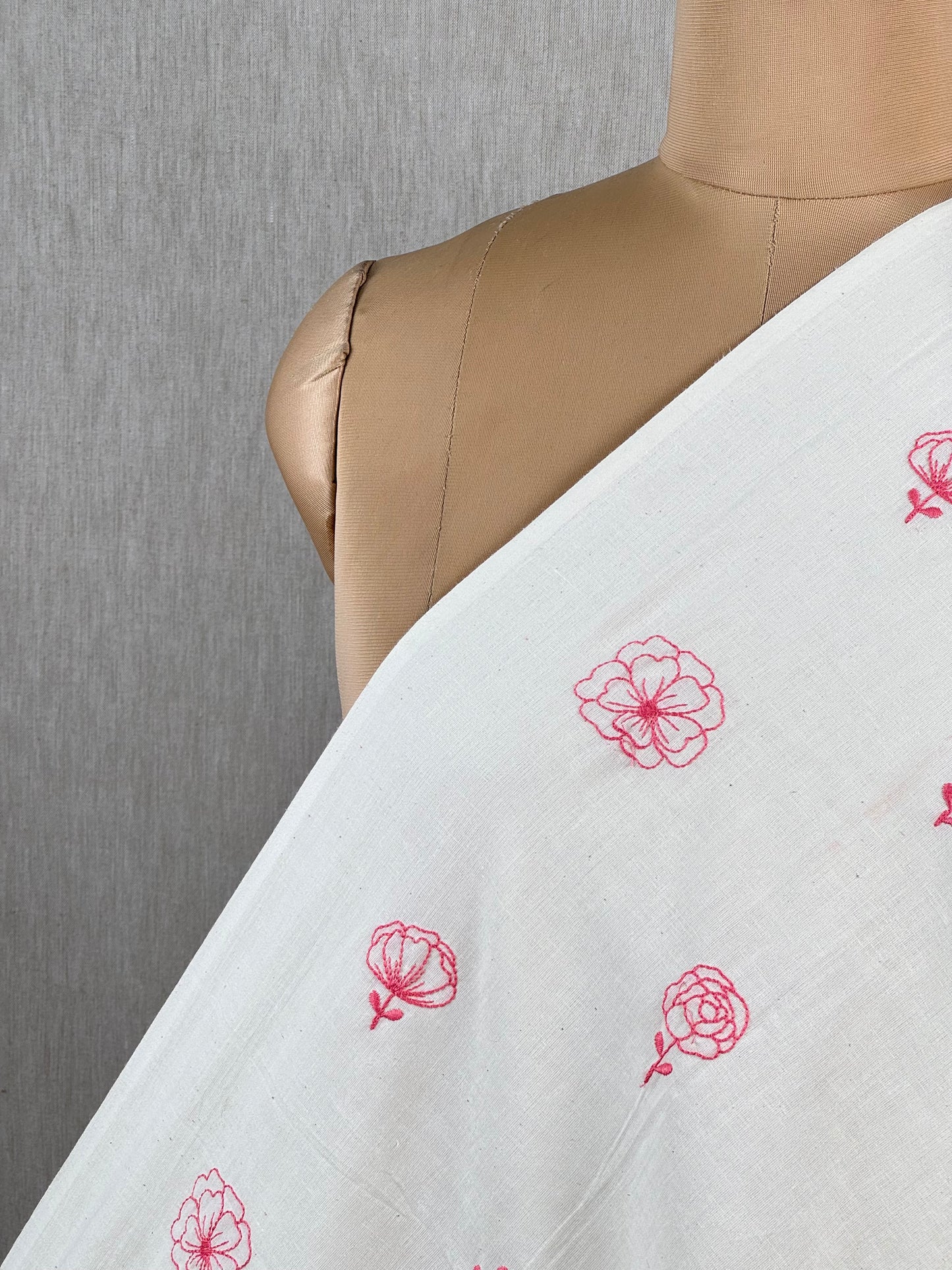 Embroidered Kora Cotton Fabric