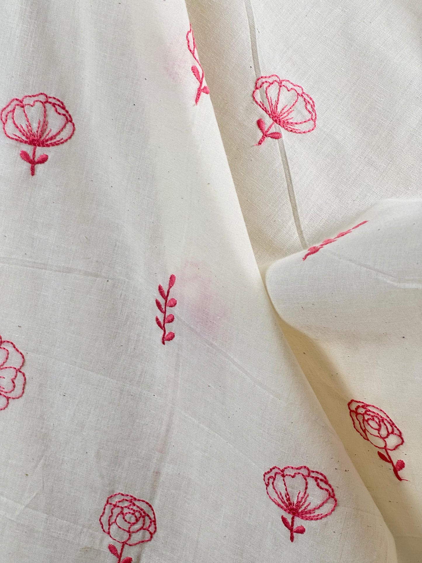 Embroidered Kora Cotton Fabric