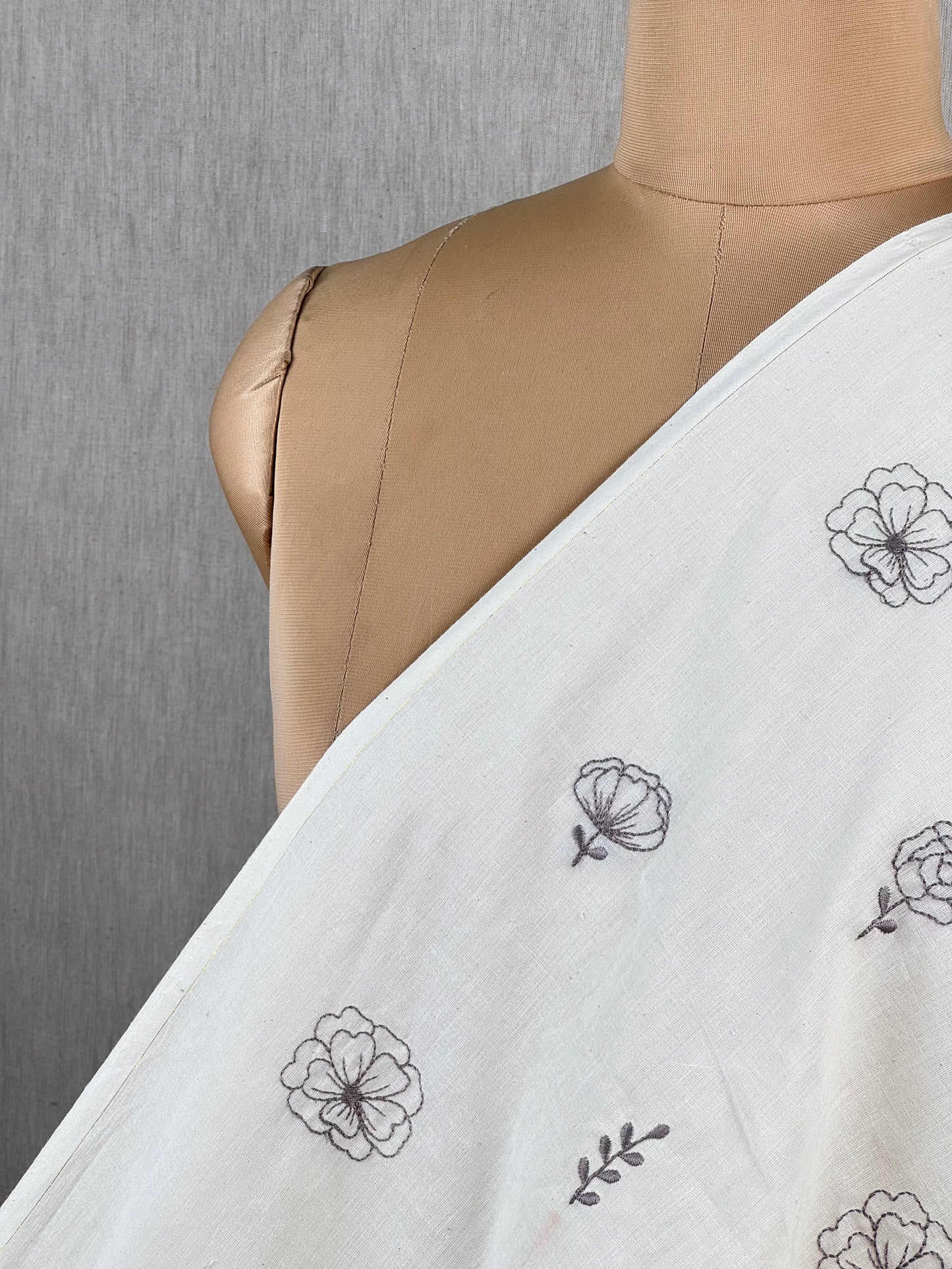 Embroidered Kora Cotton Fabric
