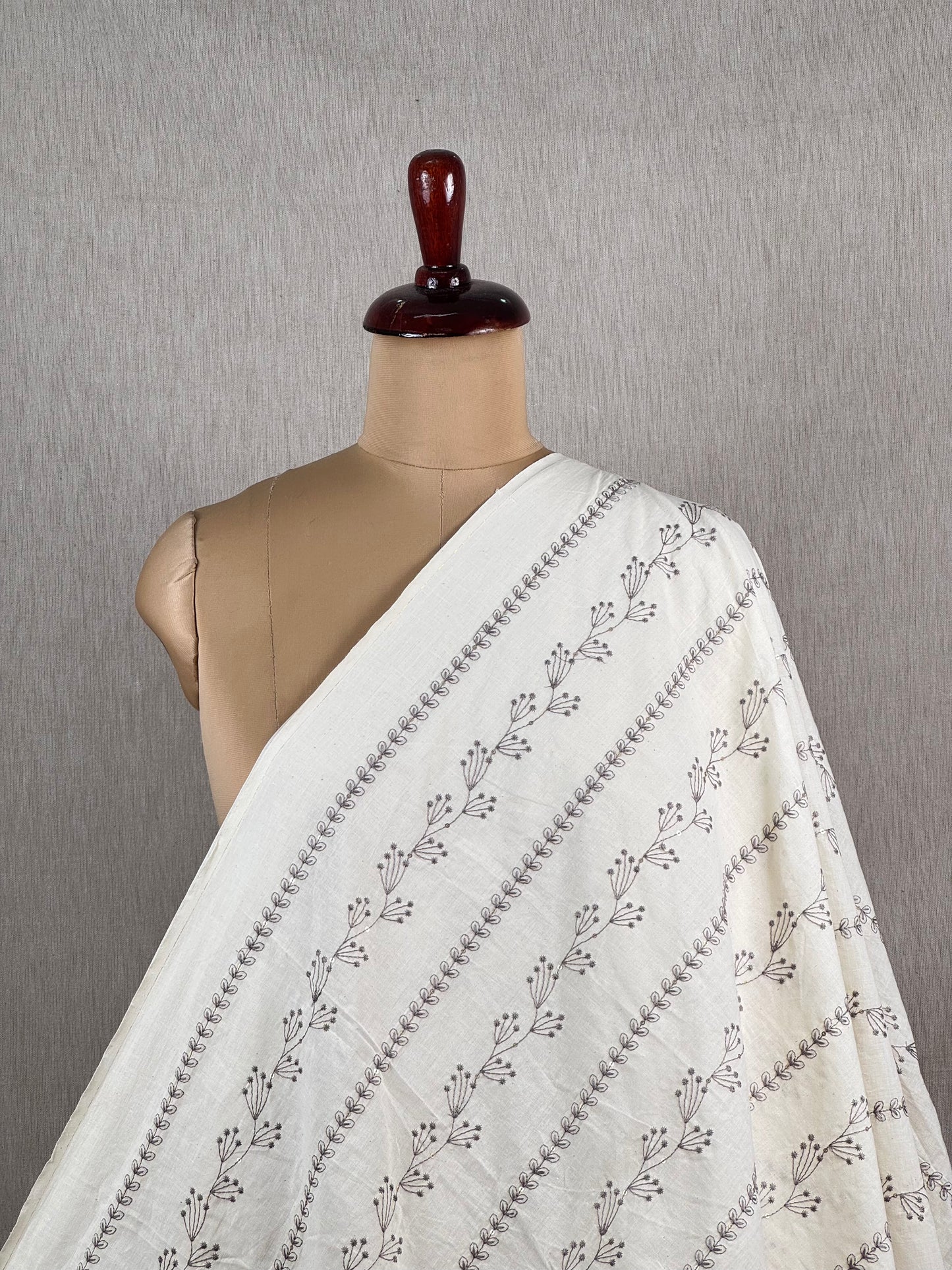 Embroidered Kora Cotton Fabric