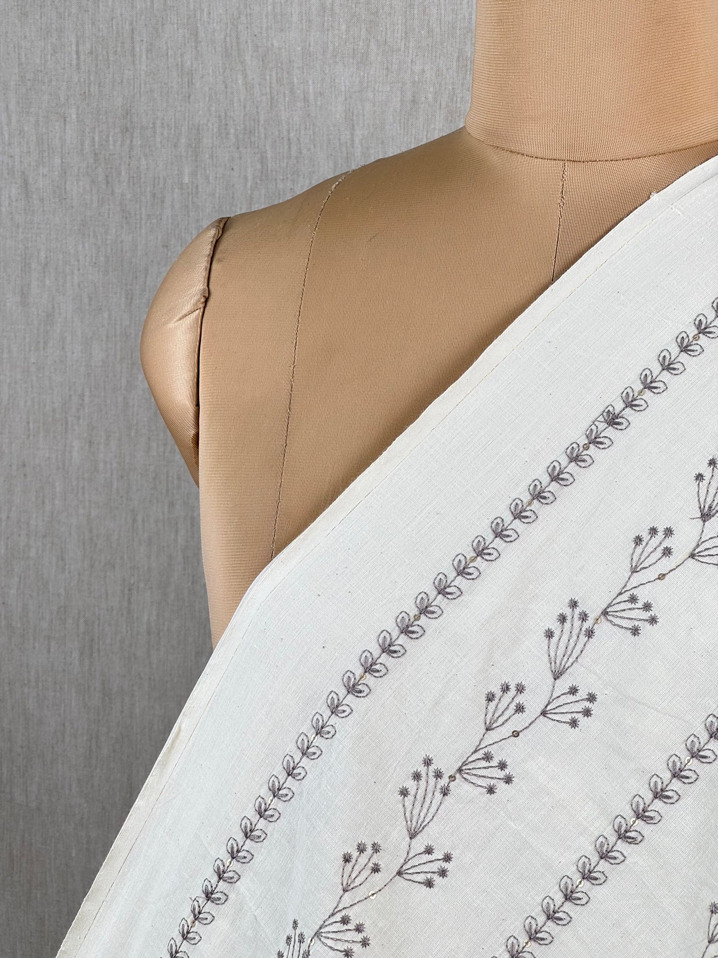 Embroidered Kora Cotton Fabric