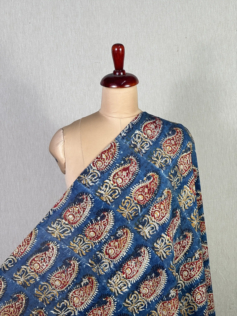Kalamkari Block-Printed Cotton Fabric