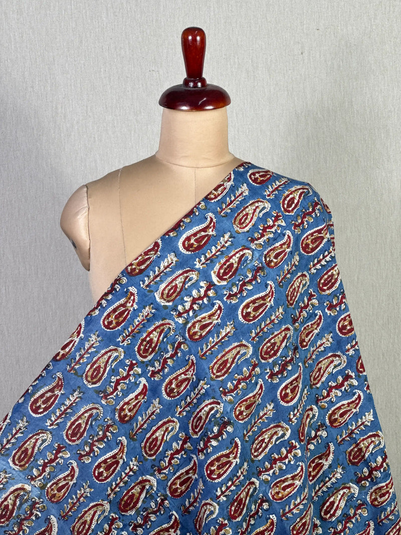 Kalamkari Block-Printed Cotton Fabric