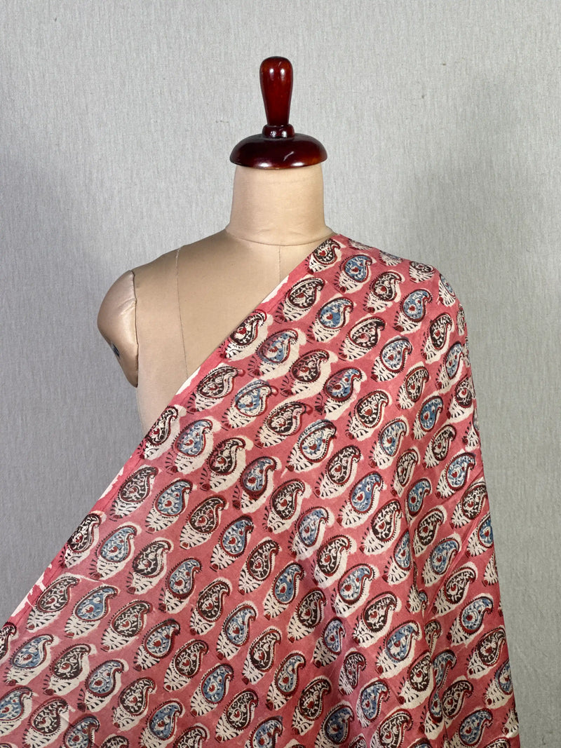 Kalamkari Block-Printed Chanderi Fabric