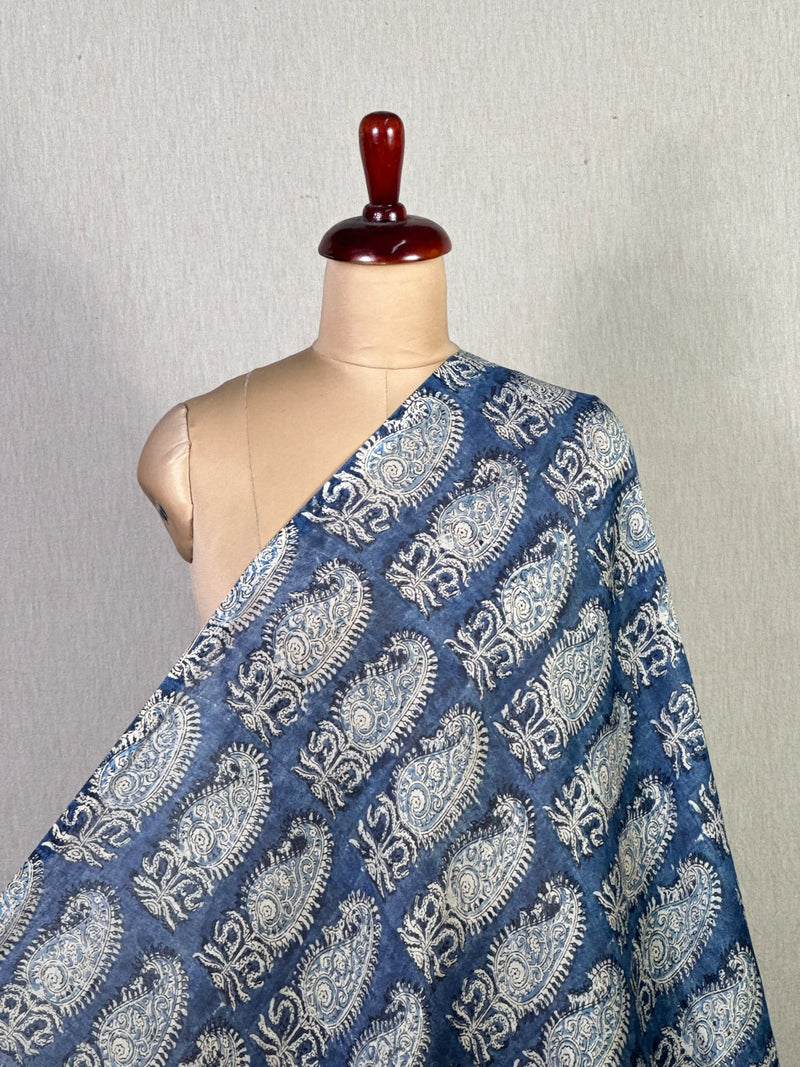 Kalamkari Block-Printed Chanderi Fabric