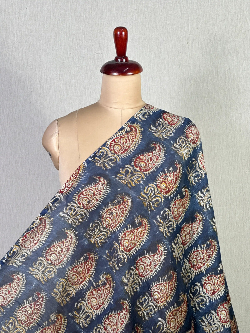 Kalamkari Block-Printed Chanderi Fabric