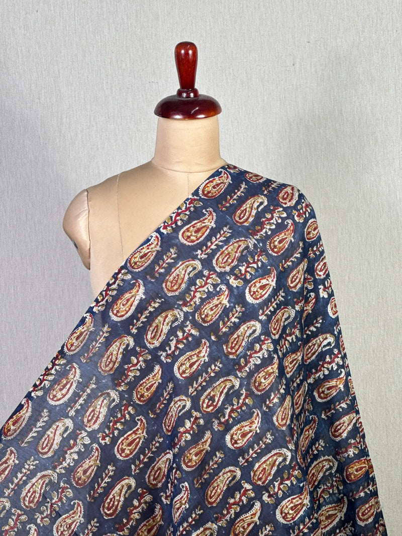 Kalamkari Block-Printed Chanderi Fabric