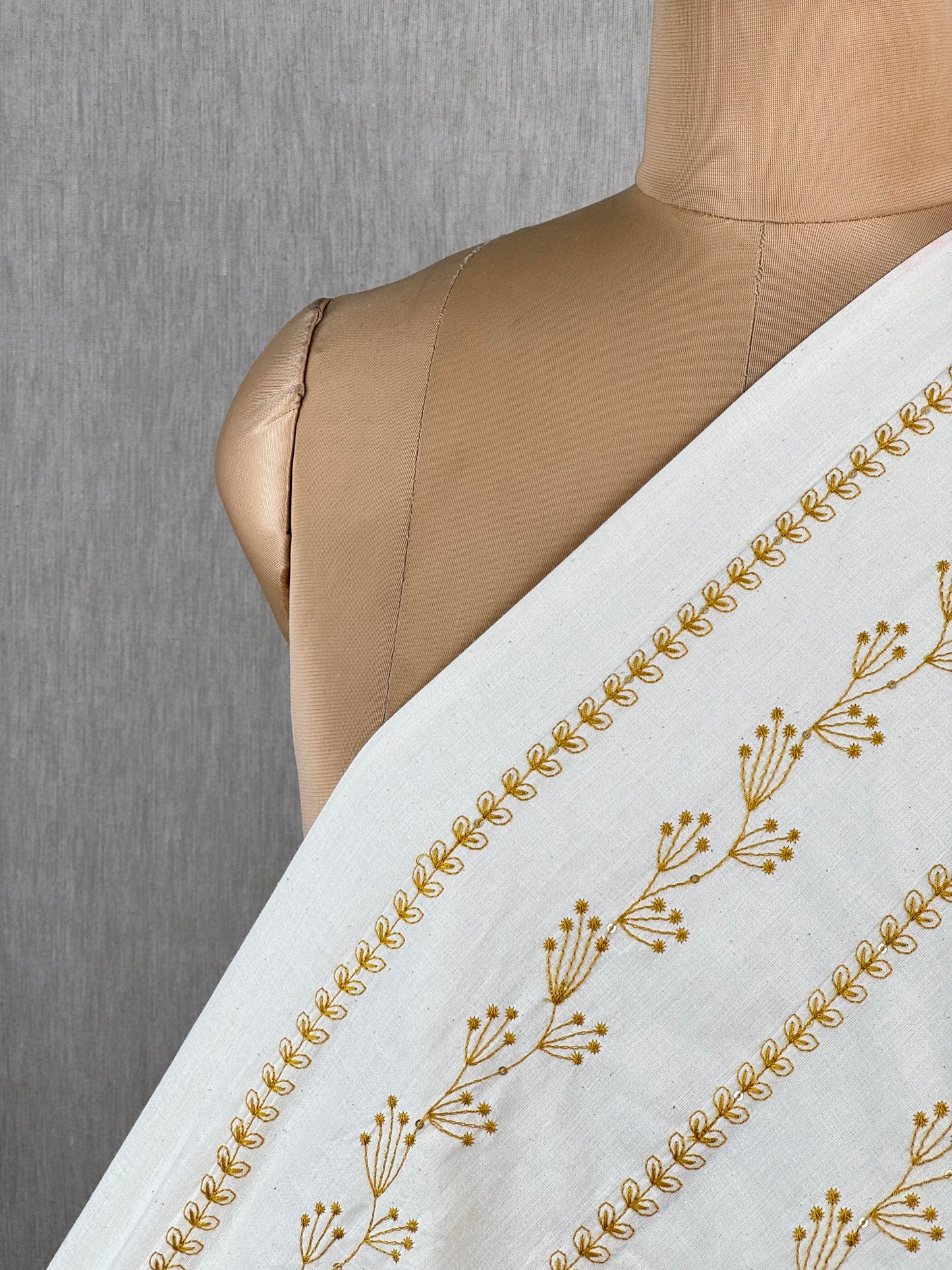 Embroidered Kora Cotton Fabric