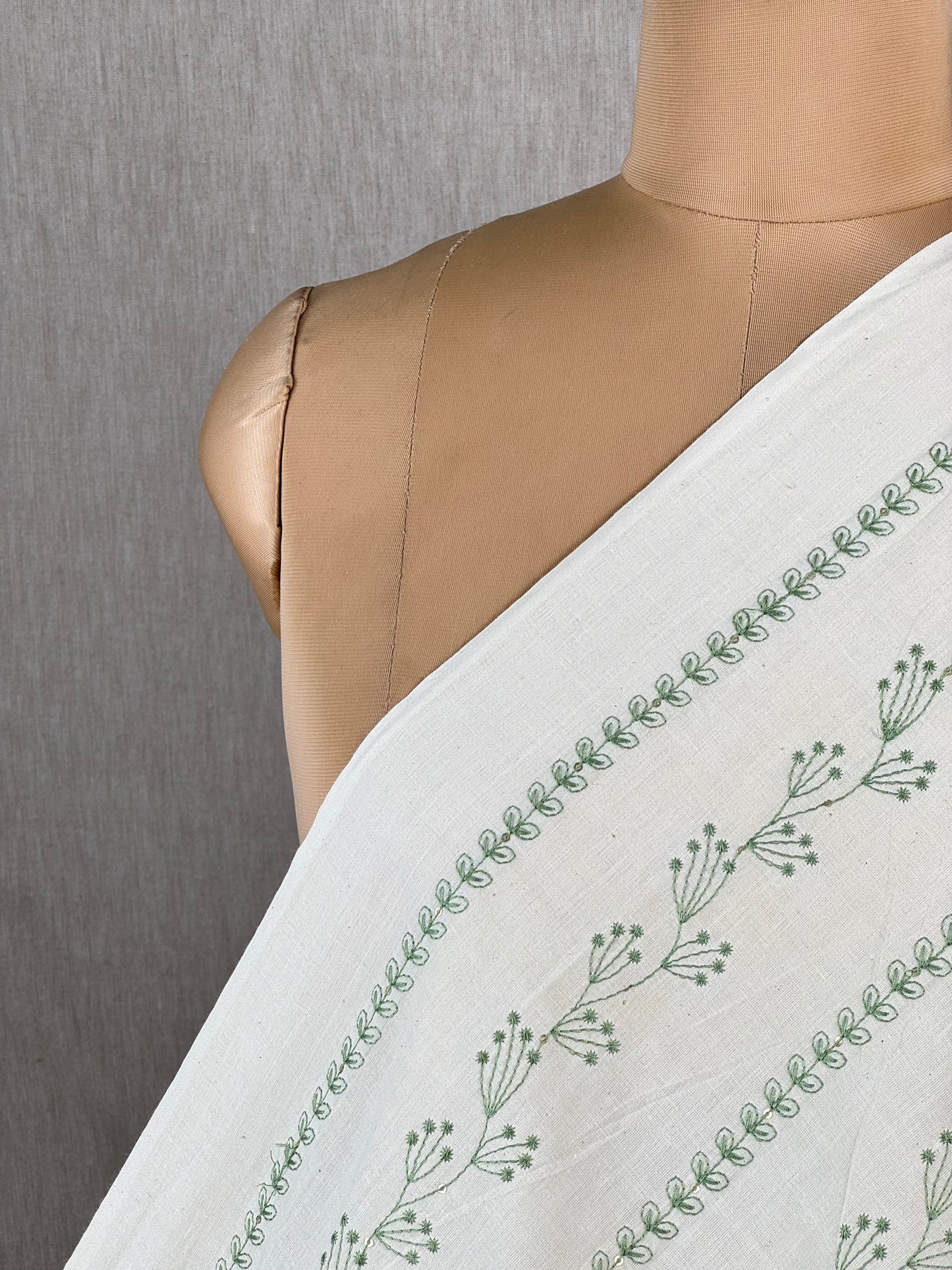 Embroidered Kora Cotton Fabric