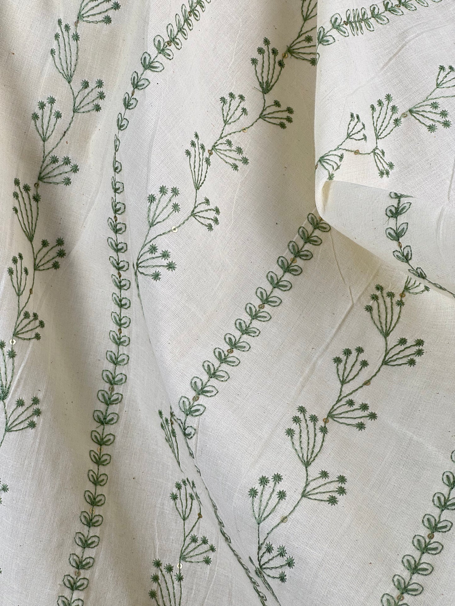 Embroidered Kora Cotton Fabric
