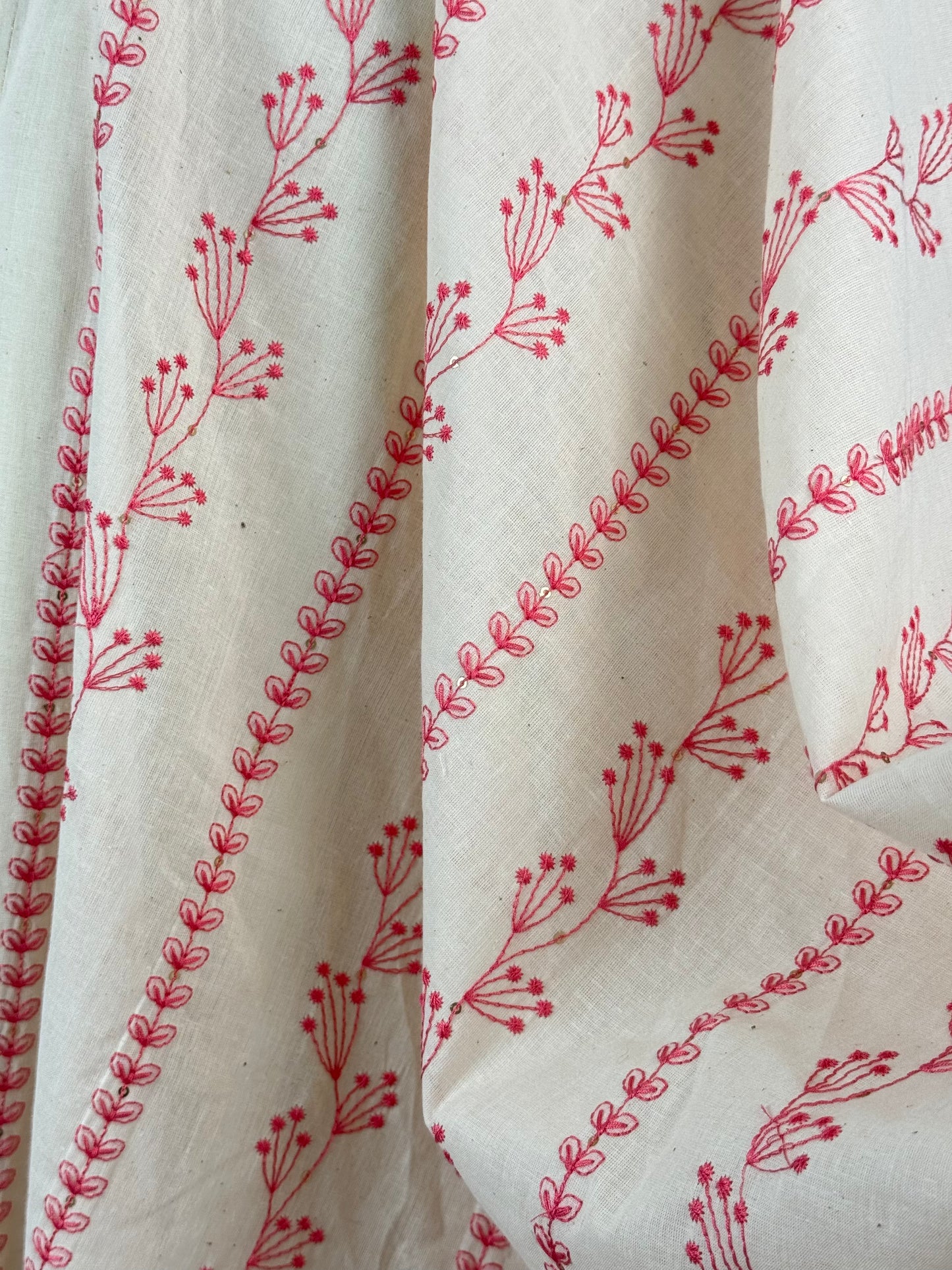 Embroidered Kora Cotton Fabric